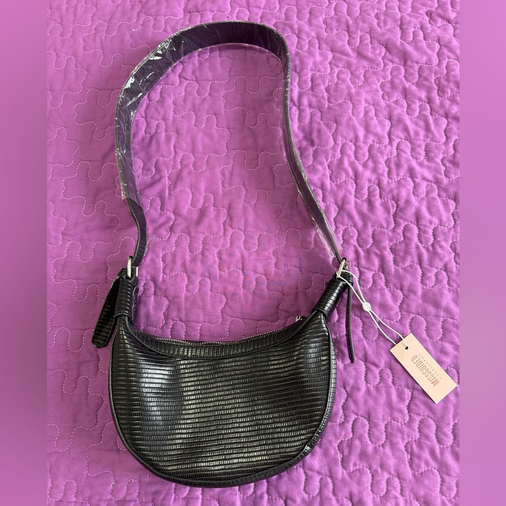 Missguided Black Textured Shoulder Bag